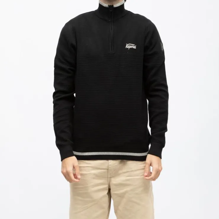 KAPORAL Pull demi zip col montant edmond Homme NOIR Online