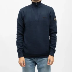 KAPORAL Pull demi zip col montant edmond Homme BLEU FONCE Clearance