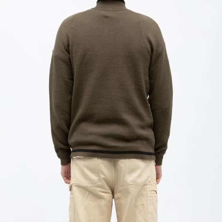 KAPORAL Pull demi zip col montant edmond Homme KAKI Best