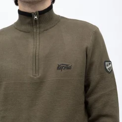 KAPORAL Pull demi zip col montant edmond Homme KAKI Best
