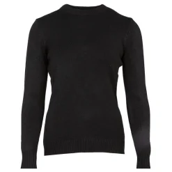 BELLE FEMME Pull en laine et cachemire col rond Femme NOIR New