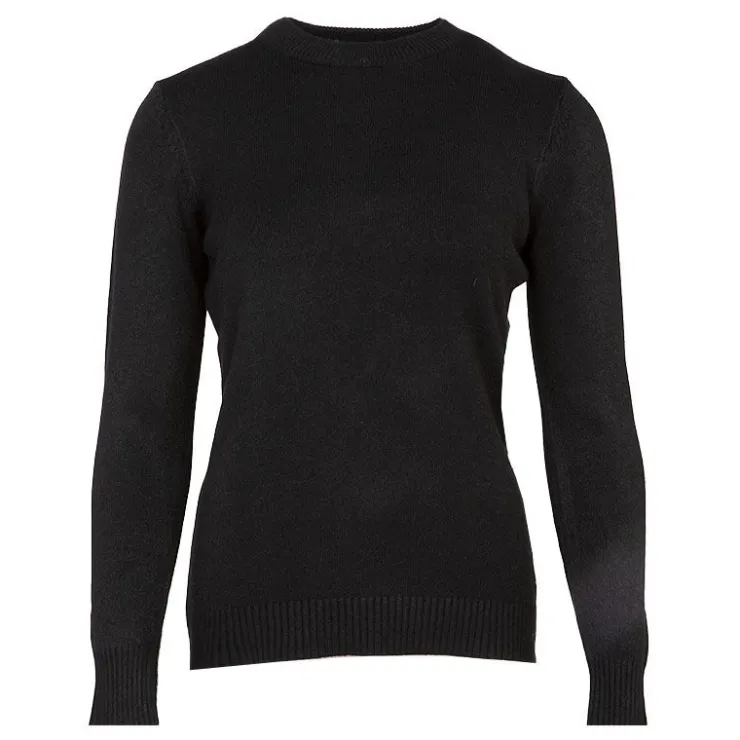 BELLE FEMME Pull en laine et cachemire col rond Femme NOIR New