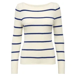 ONLY Pull en maille à rayure Femme BLANC ECRU