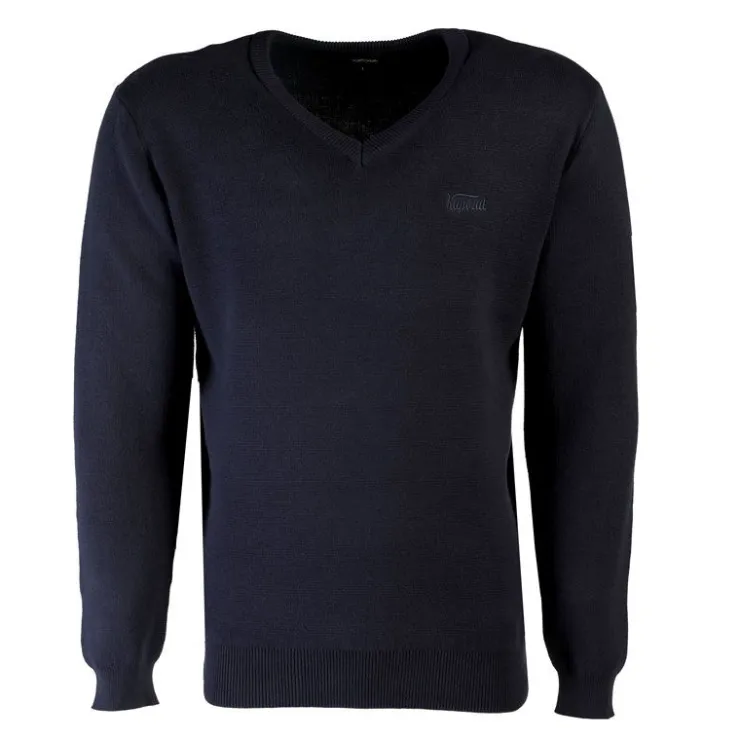 KAPORAL Pull en maille fine col v gerlando Homme BLEU FONCE