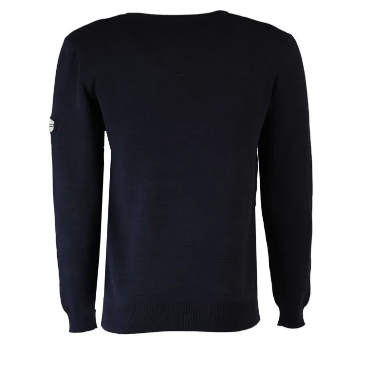 KAPORAL Pull en maille fine col v gerlando Homme BLEU FONCE