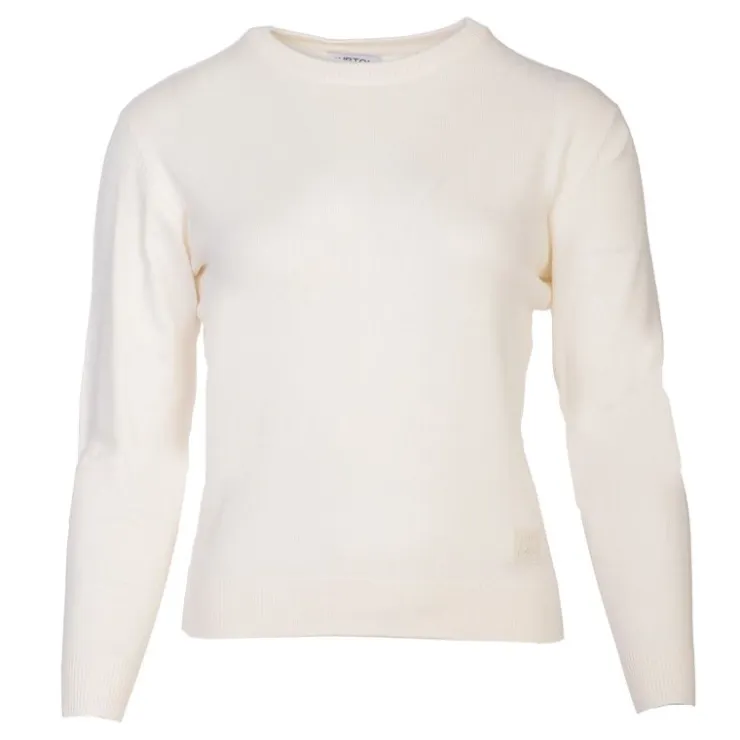 BURTON OF LONDON Pull femme col rond florane Femme BLANC ECRU Discount