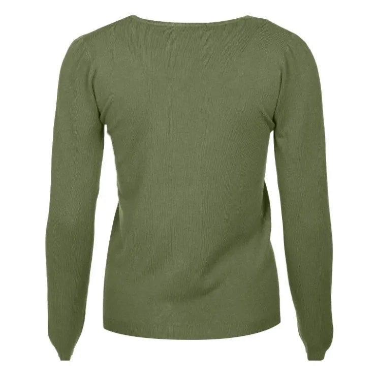 MADO ET LES AUTRES Pull femme col v en laine Femme KAKI