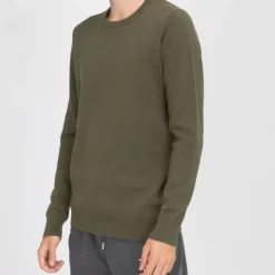 BILL TORNADE Pull fin col rond milano manches longues Homme VERT FONCE New