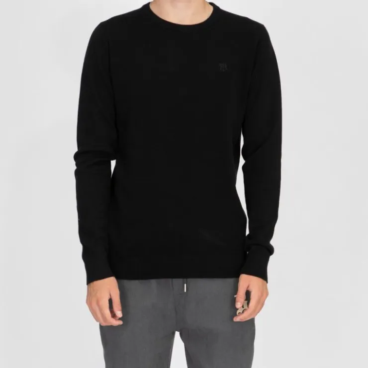 BILL TORNADE Pull fin col rond milano manches longues Homme NOIR Outlet