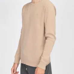 BILL TORNADE Pull fin col rond milano manches longues Homme BEIGE