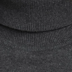 JACK & JONES Pull fin col roulé coton mélangé Homme GRIS CLAIR