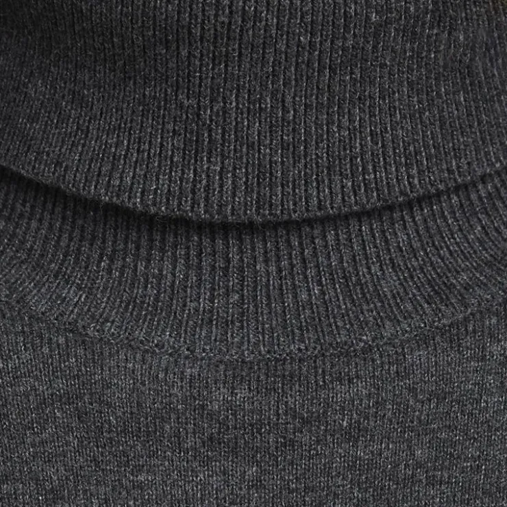 JACK & JONES Pull fin col roulé coton mélangé Homme NOIR Discount