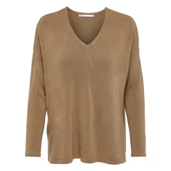ONLY Pull fin col v victoria Femme MARRON Online
