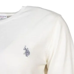 US POLO Pull fin en coton et cachemire Femme BLANC Best