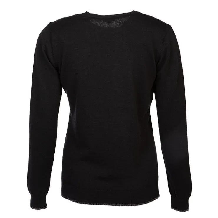 US POLO Pull fin en coton et cachemire Femme NOIR Clearance