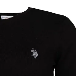 US POLO Pull fin en coton et cachemire Femme NOIR Clearance