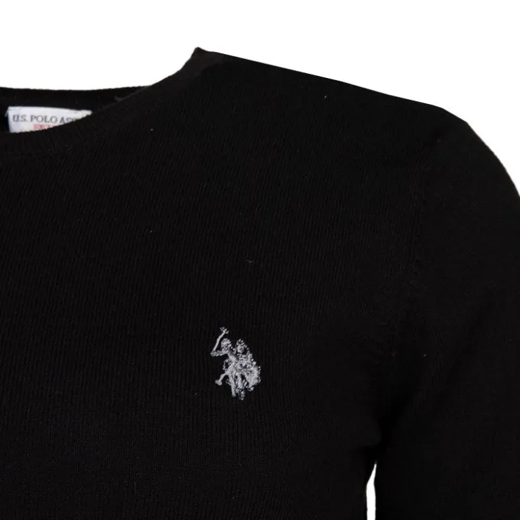 US POLO Pull fin en coton et cachemire Femme NOIR Clearance