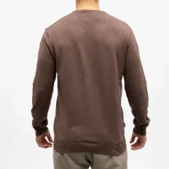 DEELUXE 74 Pull fin en maille col v à boutons Homme MARRON Clearance