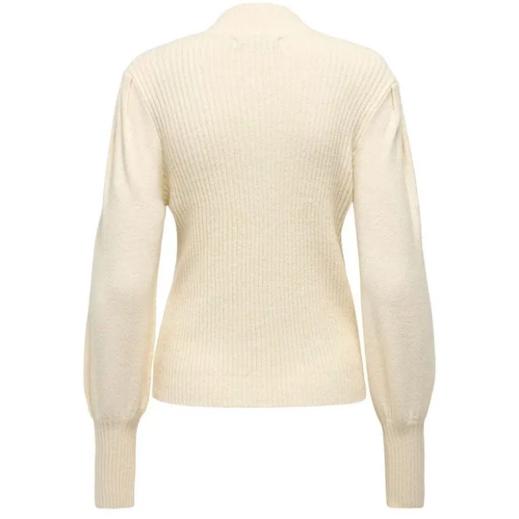 ONLY Pull fin manches ballons Kattie Femme BLANC ECRU