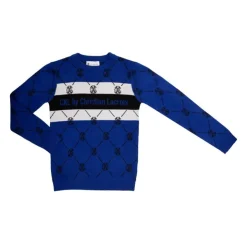 CXL BY CHRISTIAN LACROIX Pull imprimé carreaux avec rayures colorées Garçon BLEU Clearance