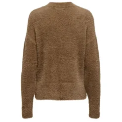 JDY Pull Jola manches longues en maille avec col haut ann drop Femme MARRON Best