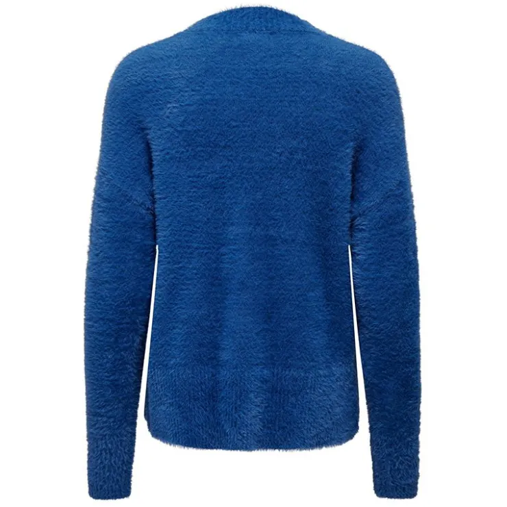 JDY Pull Jola manches longues en maille avec col haut ann drop Femme BLEU Best