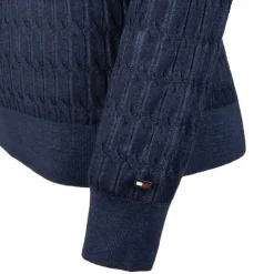 TOMMY HILFIGER Pull laine ajustée en maille torsadée Homme BLEU FONCE Sale
