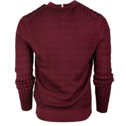 TOMMY HILFIGER Pull laine ajustée en maille torsadée Homme BORDEAUX Online