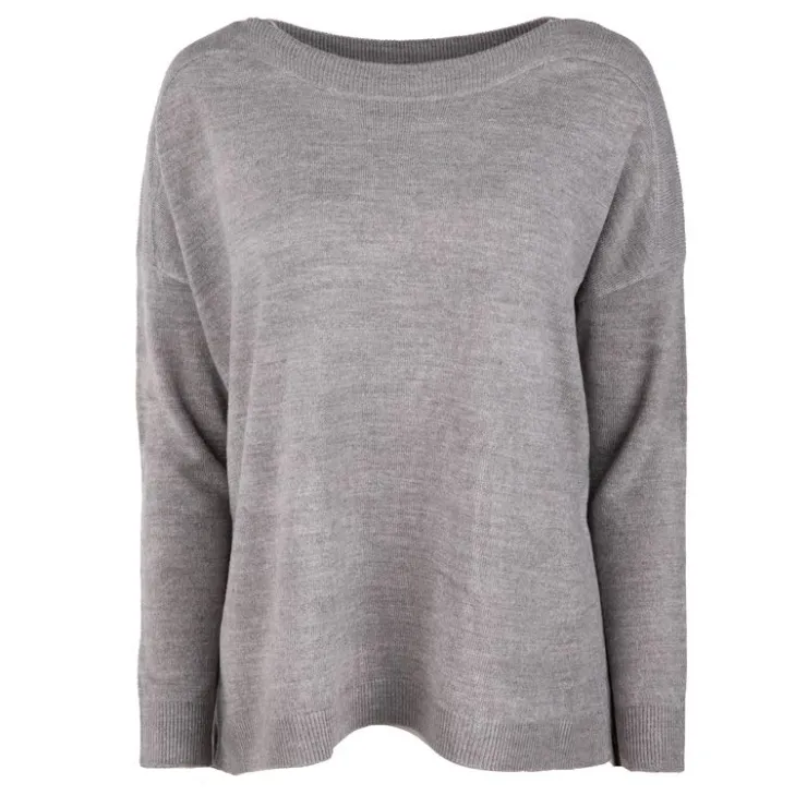 ONLY Pull Lamalia manches longues et encolure bateau Femme GRIS New