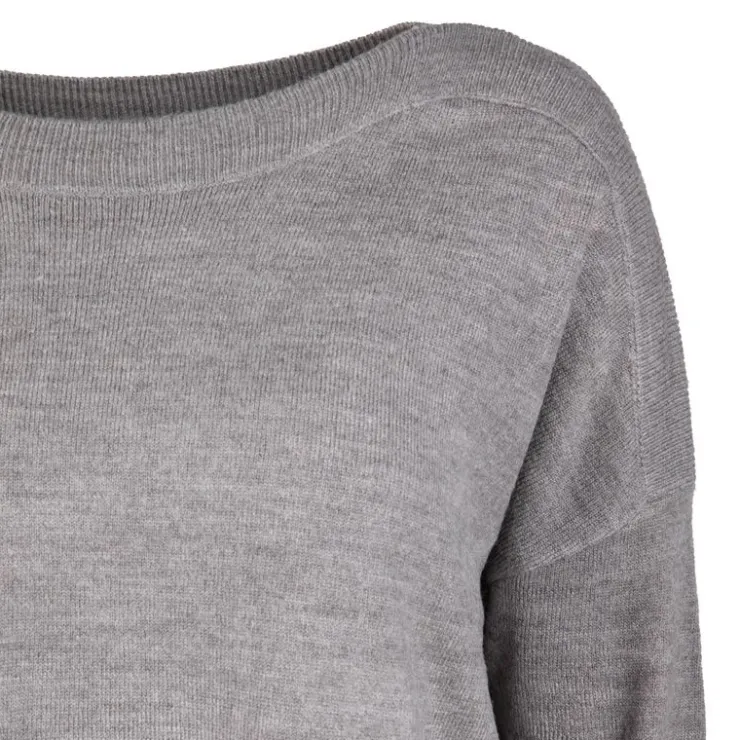 ONLY Pull Lamalia manches longues et encolure bateau Femme GRIS New