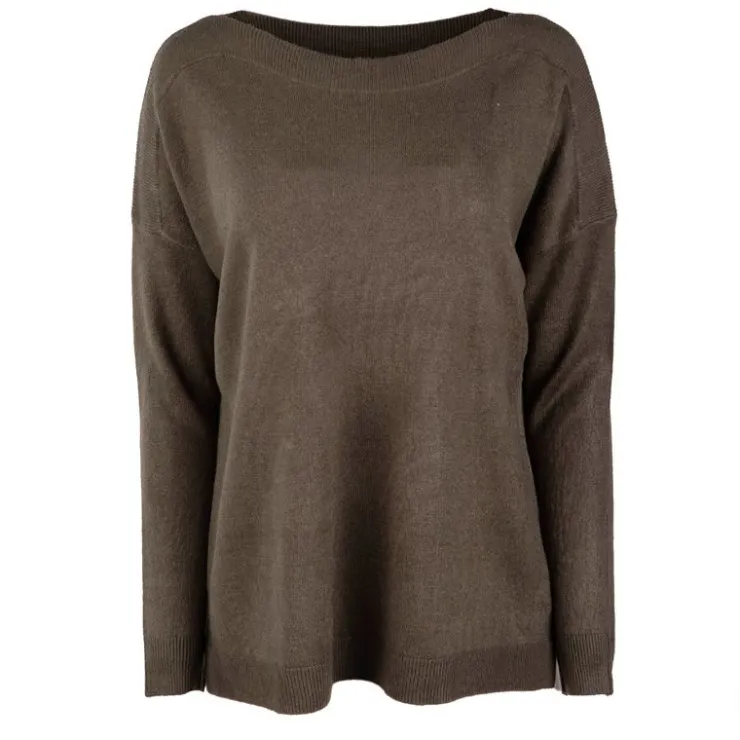 ONLY Pull Lamalia manches longues et encolure bateau Femme KAKI Outlet