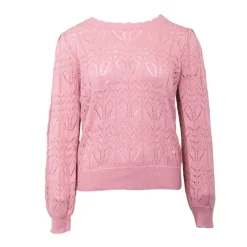 LA PETITE ETOILE Pull maille ajourée v magy Femme ROSE Discount