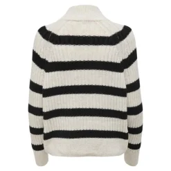 ONLY Pull maille col cheminée zippé Leise freya Femme BLANC ECRU Outlet