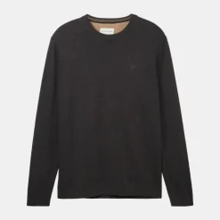 TOM TAILOR Pull maille fine col rond Homme GRIS FONCE Hot