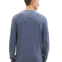 TOM TAILOR Pull maille fine col rond Homme BLEU INDIGO Sale