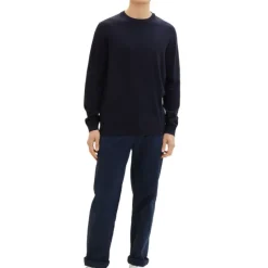 TOM TAILOR Pull maille fine col rond Homme BLEU FONCE Clearance