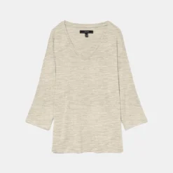 VERO MODA Pull maille fine oversize brianna manches 3/4 Femme BEIGE Clearance