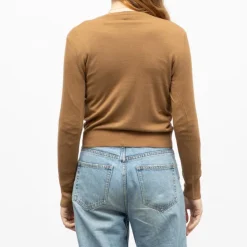 ONLY Pull maille minna col rond Femme MARRON CLAIR Hot