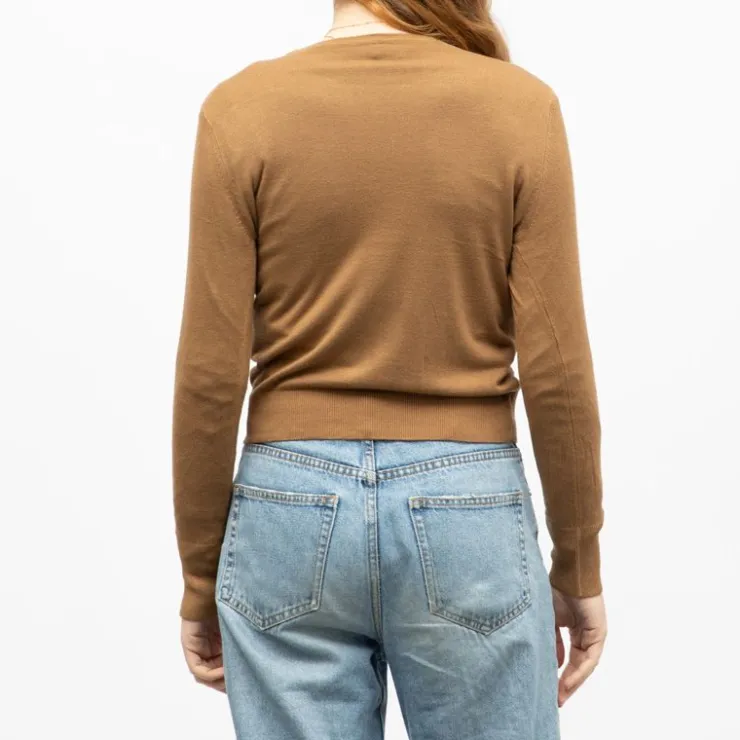 ONLY Pull maille minna col rond Femme MARRON CLAIR Hot