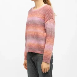 DEELUXE 74 Pull maille tricotée col rond passoa multicolor manches longues Femme ROSE Outlet