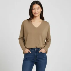 ONLY Pull Malia maille fine avec fentes Femme VERT CLAIR Outlet