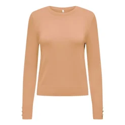 ONLY Pull Minna col rond en maille douce Femme BEIGE Hot