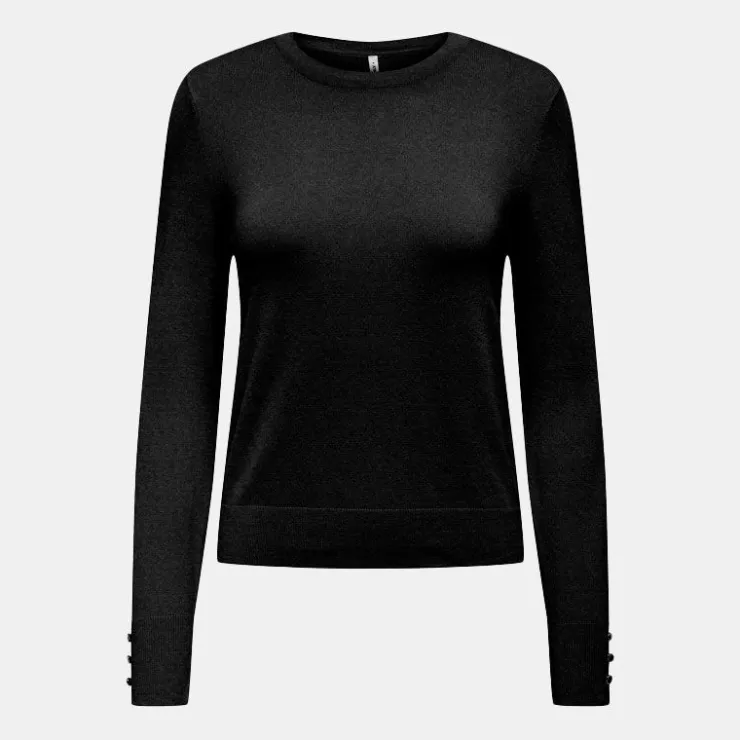 ONLY Pull Minna col rond en maille douce Femme NOIR Outlet