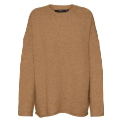 VERO MODA Pull Noelle oversize en maille manches larges chiné Femme BEIGE Clearance
