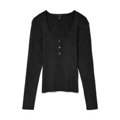 VERO MODA Pull cotelé willow à boutons Femme NOIR Best