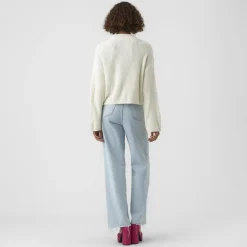 VERO MODA Pull over manches longues vmsayla en maille Femme BLANC ECRU Discount