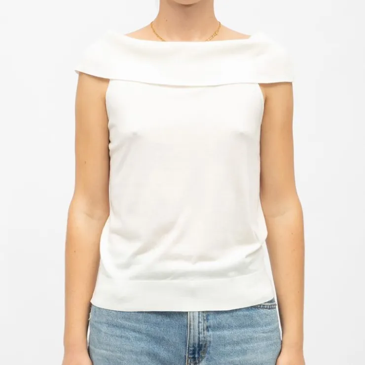 LA PETITE ETOILE Pull épaules dénudées megan maille fine Femme BLANC ECRU Online