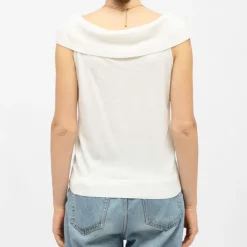 LA PETITE ETOILE Pull épaules dénudées megan maille fine Femme BLANC ECRU Online
