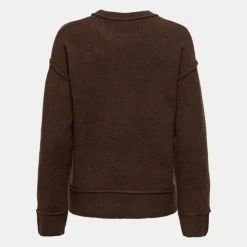 ONLY Pull épuré maille hazel col rond Femme MARRON FONCE Sale
