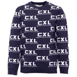 CXL BY CHRISTIAN LACROIX Pull uni manches longues col rond imprimé logo Garçon BLEU FONCE Discount